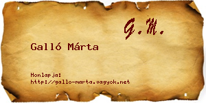 Galló Márta névjegykártya